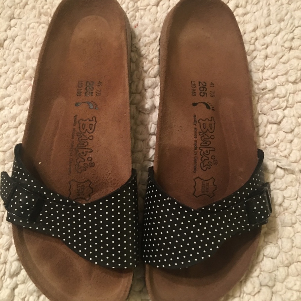 Birkie slides women size 10.